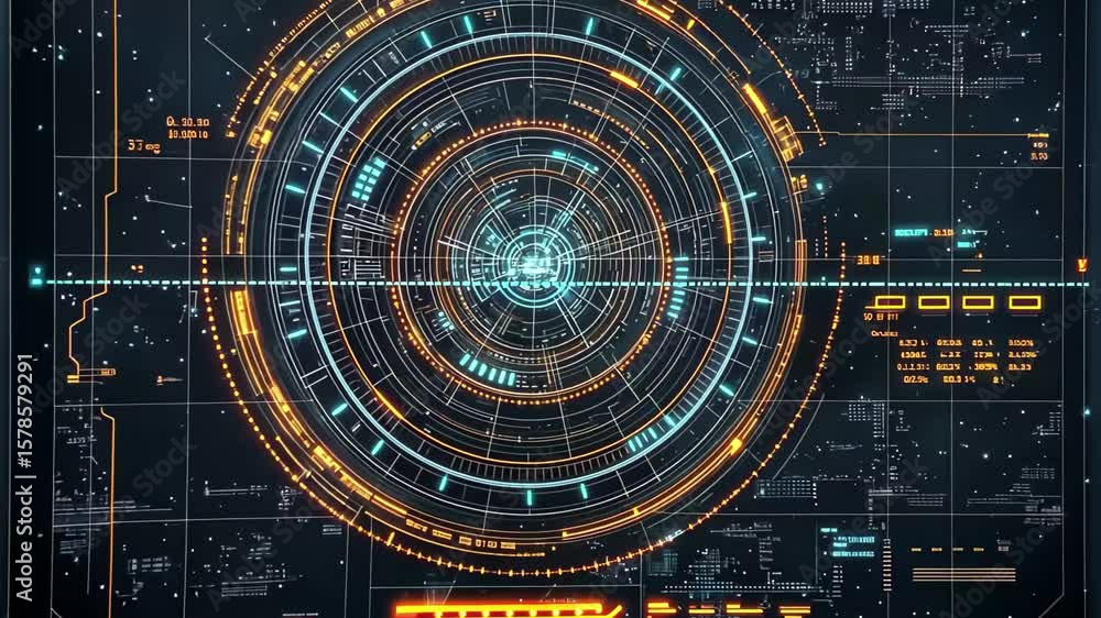Poster radar gui screen displaying advanced technology interface for data analysis and monitoring, radar gu