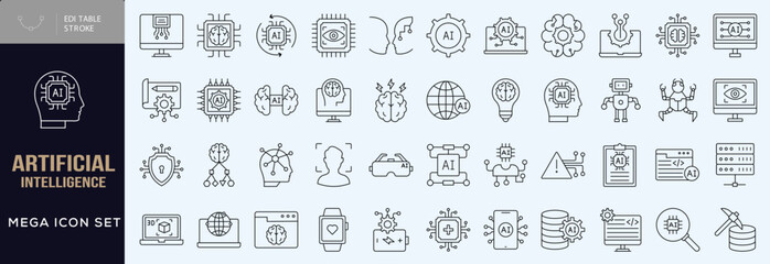 Artificial intelligence icon set icon symbo