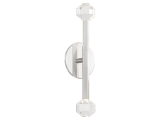 JOULLE sconce 02-001 , Brass -Black-Silver / Clear crystal , Elegant Lighting Fixture Against white bachground 