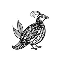 quail with feather plume