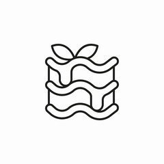 layered dessert leaves icon sign vector