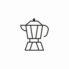 italian moka pot icon sign vector