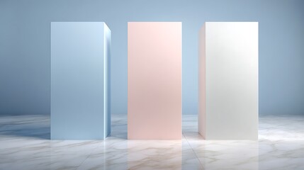 Three Standing Block in Pastel Colors