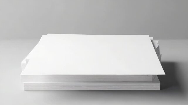 Stack of blank paper sheets creating modern minimalist style