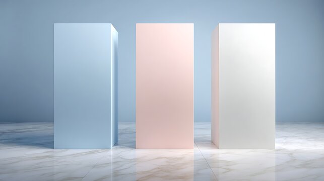 Three Standing Block in Pastel Colors