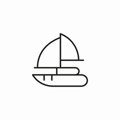 simple sailboat boat icon sign vector