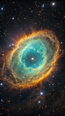 Majestic Ring Nebula with Sharp Detail in Cosmic Sky