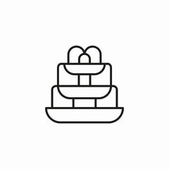 tiered cake dessert icon sign vector
