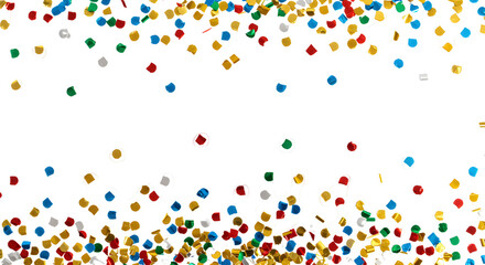 Colorful Confetti Falling Against Black Background