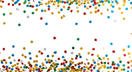 Colorful Confetti Falling Against Black Background