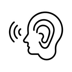 Language courses listening practice icon