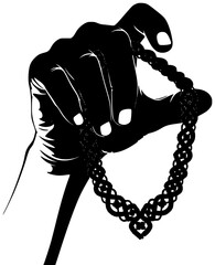 macaroni illustration necklace silhouette childhood logo white icon beautiful outline gift mom pasta sweet craft string love woman day shape with vector graphic background