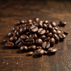coffee beans on wooden background