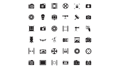 Camera and Photographer Icon Set