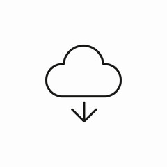 cloud download arrow icon sign vector