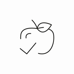 healthy apple check icon sign vector