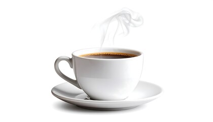 Obraz premium White coffee cup with steam (1)