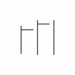 parallel bars gymnastics icon sign vector