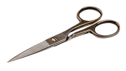 Small sewing scissors background isolated on a Transparent background, PNG file.
