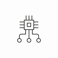 processor circuit board icon sign vector
