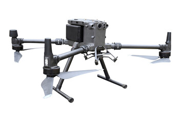 Military reconnaissance drone with cameras transparent