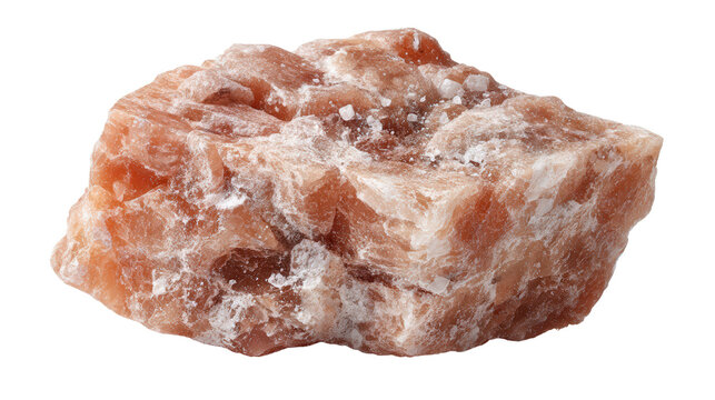 Sylvite pinkish salt lump background isolated on a Transparent background, PNG file.