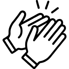 Obraz premium Clapping hands outline icon vector