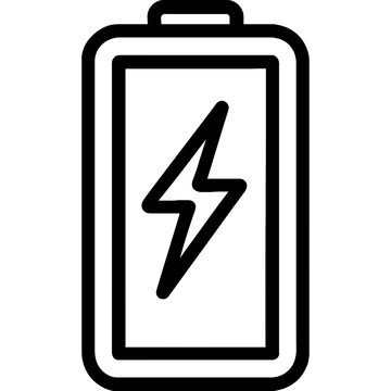 recommend clip art: Full charge maximum energy battery outline icon vector