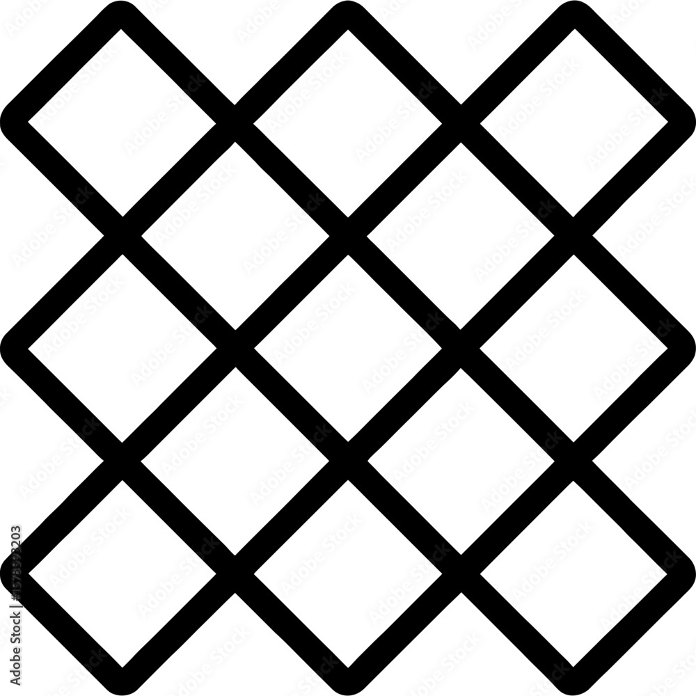 Poster diamond grid pattern outline icon vector