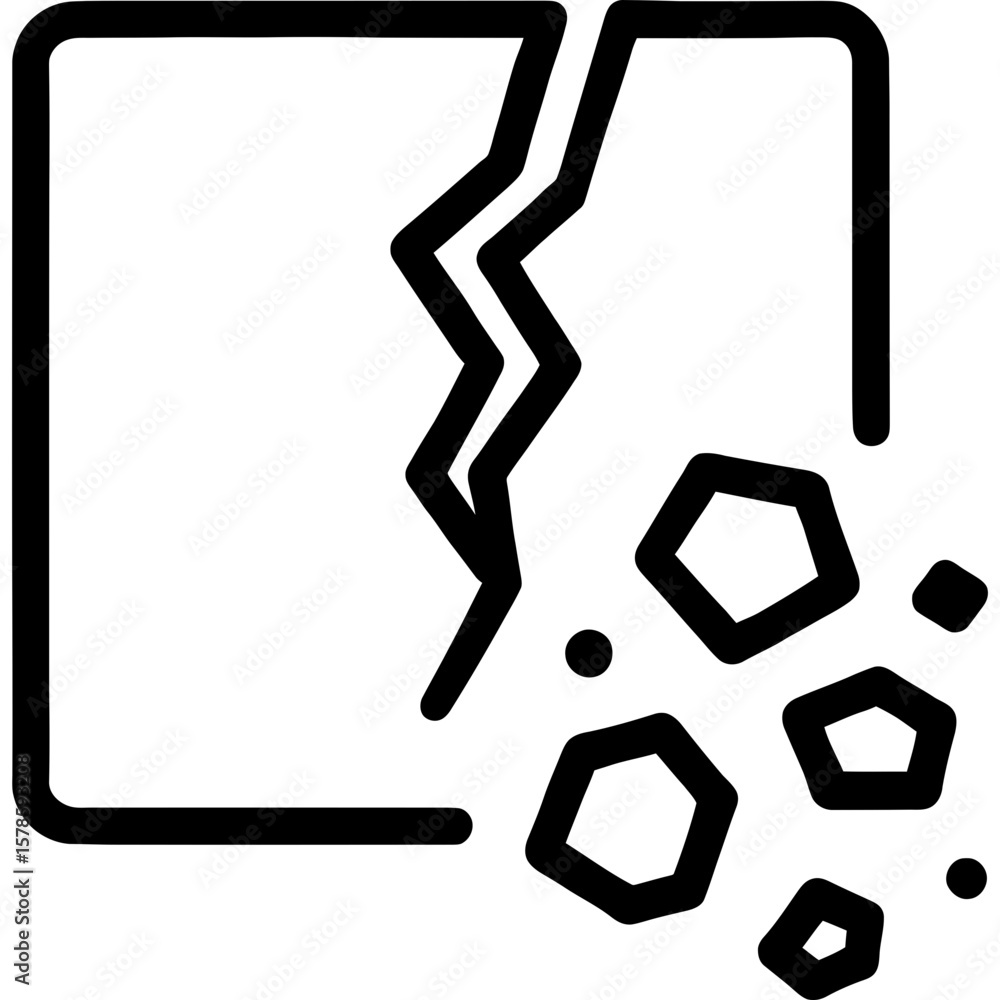 Poster deteriorating structure outline icon vector