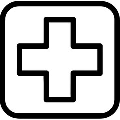 Obraz premium First aid cross outline icon vector