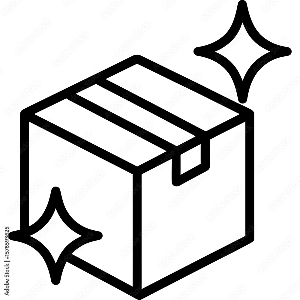Poster new icon with sparkle marks outline icon vector