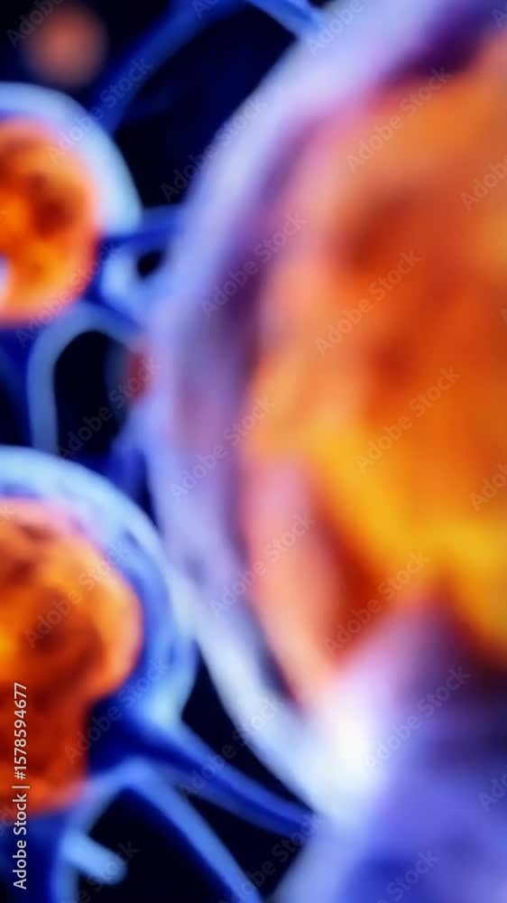 Poster artistic rendering of a neuron cell, detailed structure with nucleus, axons, and dendritic branches 