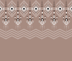 Ethnic abstract background. Seamless pattern in tribal, folk embroidery, and Thai style. Aztec geometric art ornament print.Design for carpet, wallpaper, clothing, wrapping, fabric, cover, textile 
