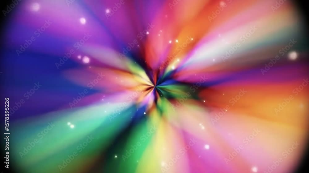 Poster abstract colorful light rays background with floating particles and vibrant colors