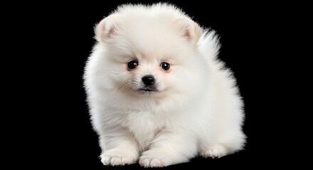 Obraz premium Cloud of White: A Pomeranian Portrait