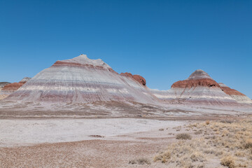 The Tepees, Petrified Forest National Park, Arizona. Desert varnish. Chinle Formation, Blue Mesa...