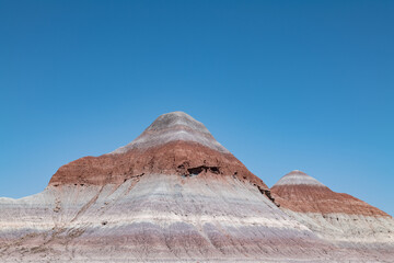 The Tepees, Petrified Forest National Park, Arizona. Desert varnish. Chinle Formation, Blue Mesa...