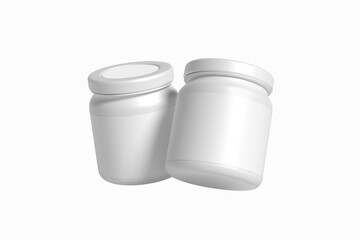 Plastic jar mockup on white background