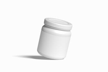 Plastic jar mockup on white background