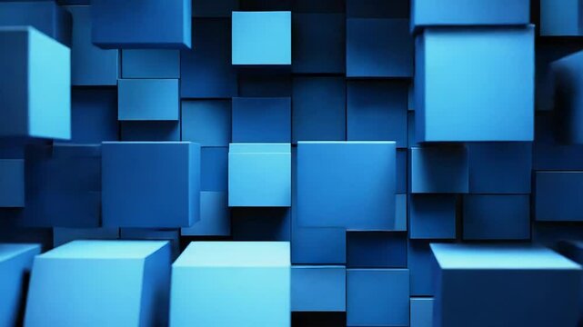 Blue cubes creating abstract modern background design