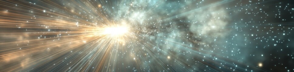 Cosmic explosion in deep space showing brilliant light and scattered debris during an interstellar event