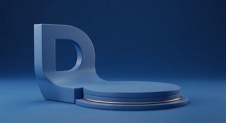 Cobalt Curve: Abstract 3D Render