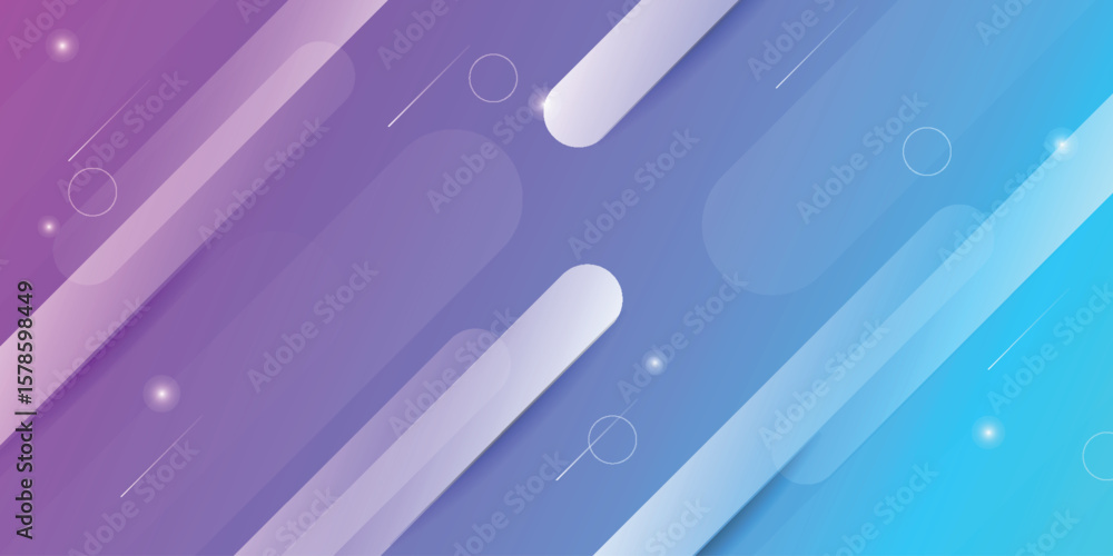 Poster abstract background full of blue and pink gradient colors with elegant and sparkling diagonal lines.