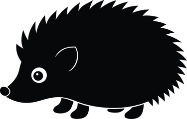 cute hedgehog silhouette vector.