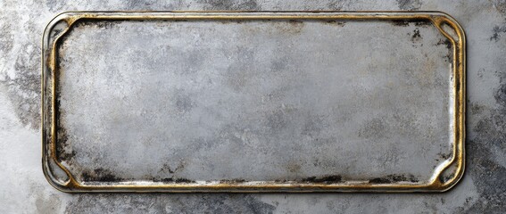 Metallic baking tray resting on a textured surface in a kitchen setting during the afternoon light