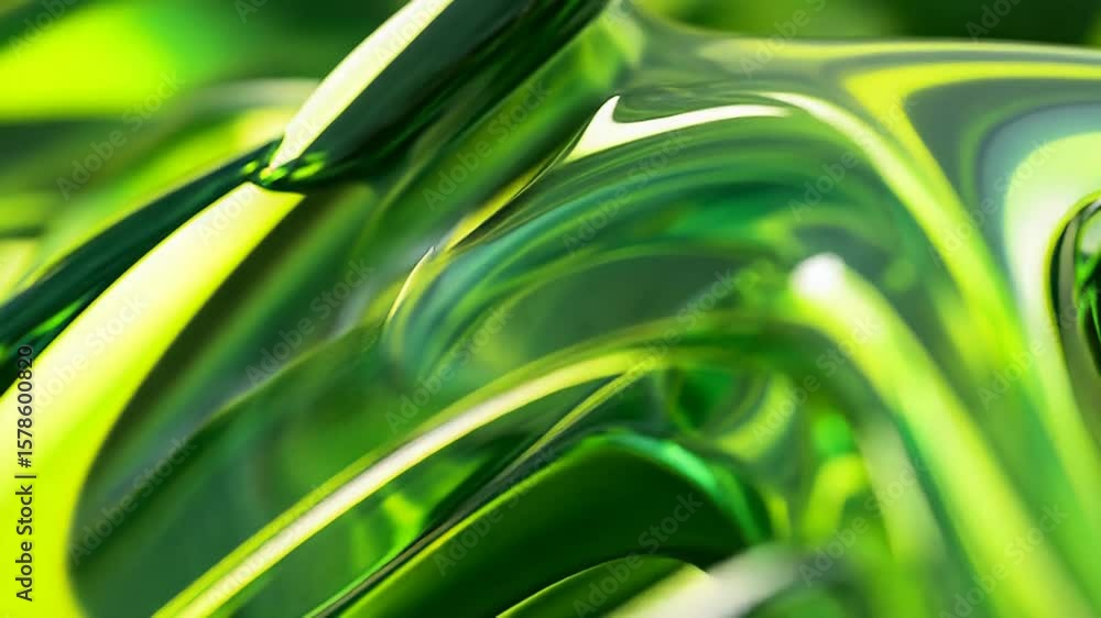 Poster abstract green swirls creating a mesmerizing visual flow