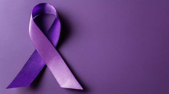 International Overdose Awareness Day. Purple ribbon on purple