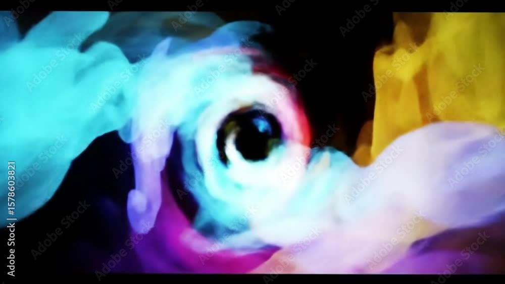 Poster abstract colorful swirling vortex tunnel animation with vibrant colors and motion