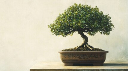Bonsai tree in a ceramic pot